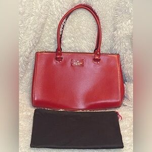 Kate Spade Cherry Red Leather Satchel in Mint Condition